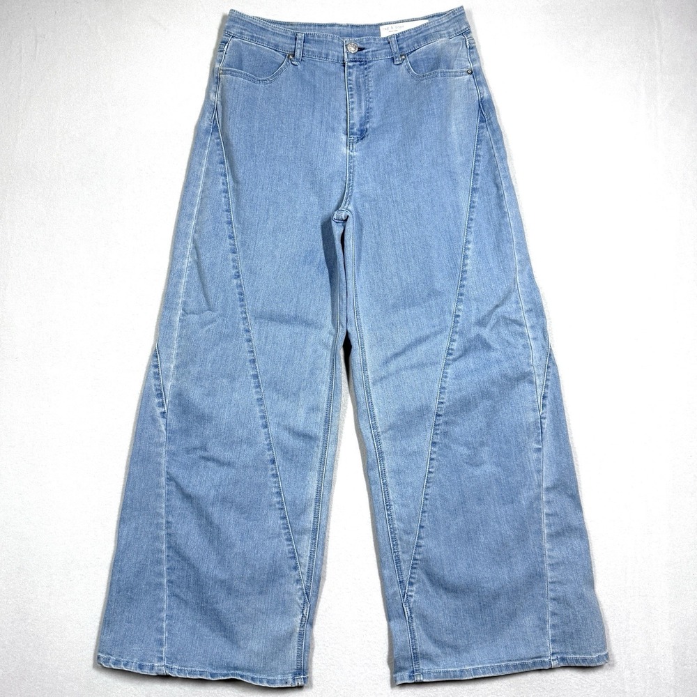 Rag and Bone Jeans Womens 30 Sofie Splice High Waist Wide Leg Jean Blue Denim